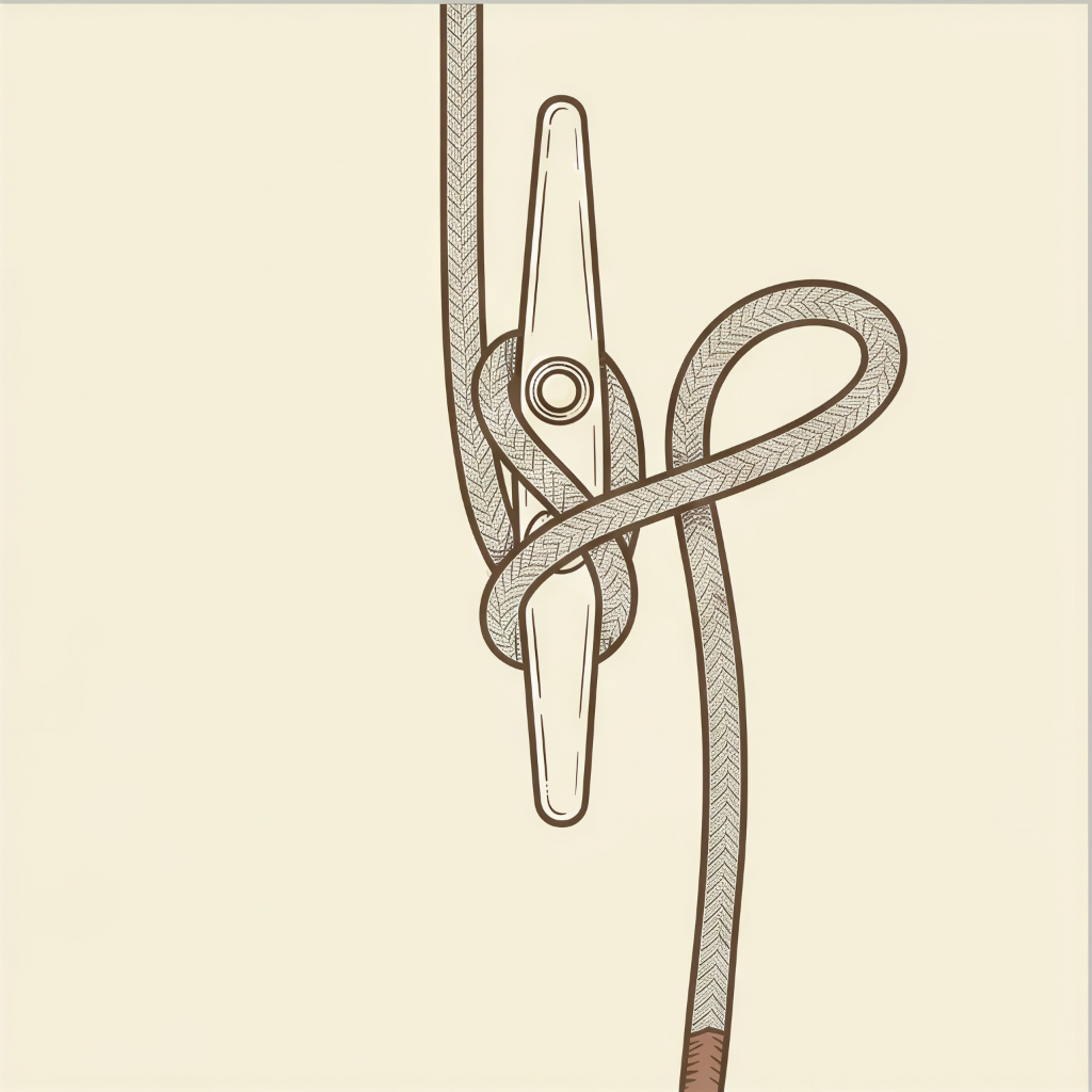 Cleat hitch — second figure-8 crossing back