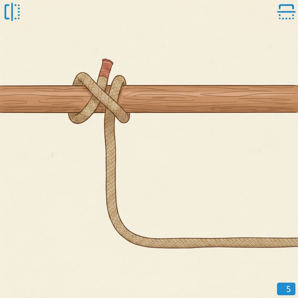 Clove hitch — tuck the end under the second turn