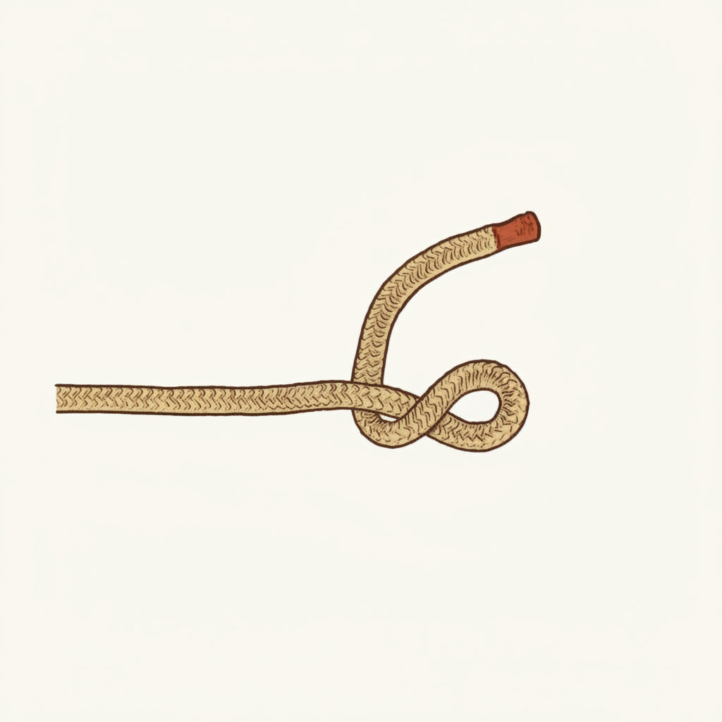 Figure-8 knot — bring the end under and around the standing part