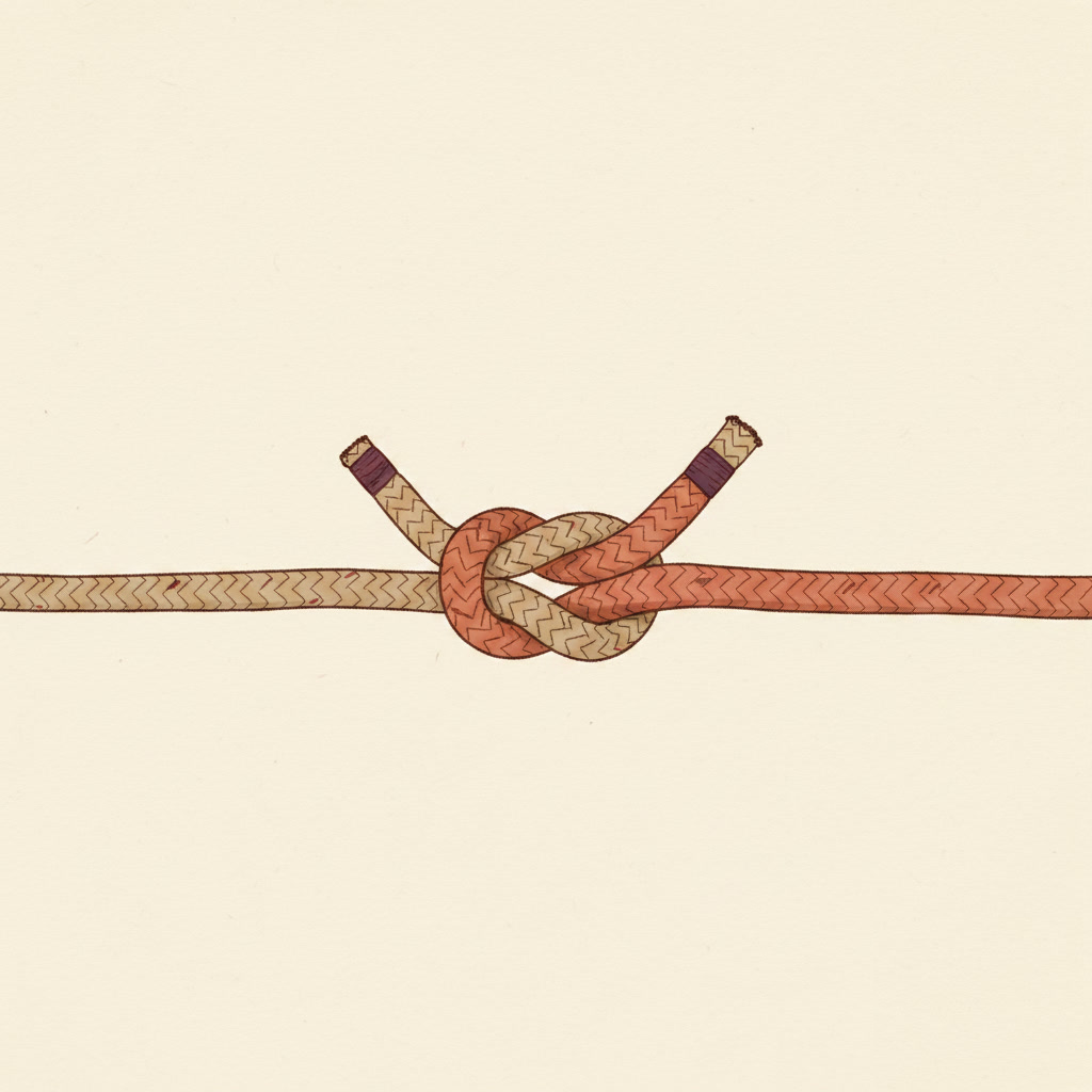 A finished reef knot